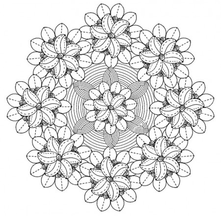 Free Complex Flower Mandala Coloring Page - Free Printable Coloring Pages  for Kids