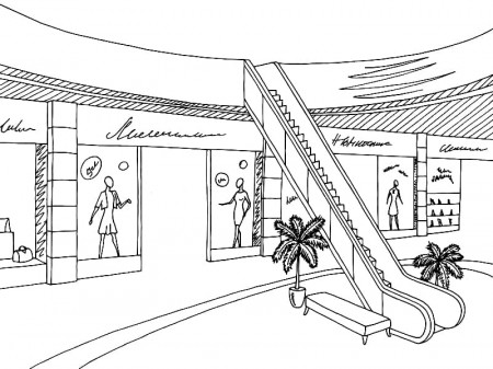 Shopping Mall Coloring Pages - Free Printable Coloring Pages for Kids