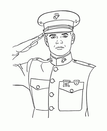 USA-Printables: Armed Forces Day Coloring Pages - Marine in Dress Uniform -  American Armed Forces Coloring pages and sheets