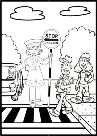 Olivia Road Safety Colouring Page | Road safety, Safety rules for kids,  Pedestrian safety