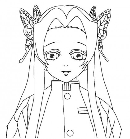 Kanao Tsuyuri Demon Slayer Coloring Page - Free Printable Coloring Pages  for Kids