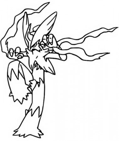 Coloring page Mega Evolved Pokémon : Mega Blaziken 257 257