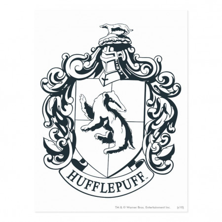 Hufflepuff Crest Postcard | Hufflepuff, Blue poster, Harry potter coloring  pages