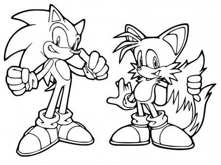 Sonic with Tails Coloring Page - Free Printable Coloring Pages for Kids