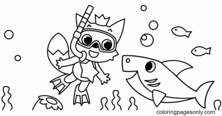 Pinkfong and Shark Coloring Pages - Baby Shark Coloring Pages - Coloring  Pages For Kids And Adults