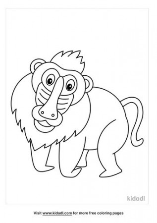 Tanzania Baboon Coloring Pages | Free Animals Coloring Pages | Kidadl