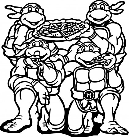 ninja turtles michelangelo. ninja turtle eat pizza coloring page ...