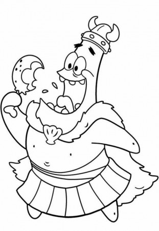 King Patrick Star is Eating Coloring Page - Free & Printable ...