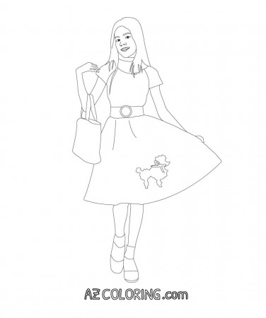 Poodle Skirt Coloring Page