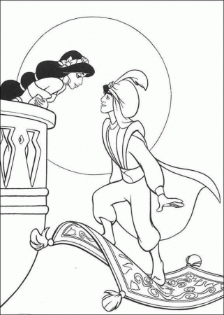 Aladdin And Jasmine Disney Princess Coloring Pages - Ð¡oloring ...