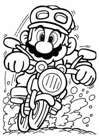 Mario On Motorcycle Coloring Pages For Kids Printable Free ...