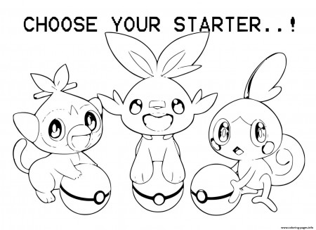 Grookey Scorbunny Sobble Coloring Pages Printable