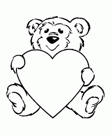 Valentines Day Teddy Bear Coloring Pages - High Quality Coloring Pages