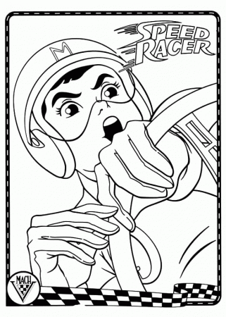 Speed Racer My Car is Spinning Hard Coloring Page