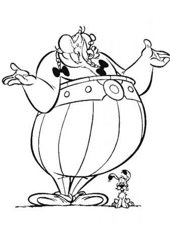 Obelix and Dogmatix coloring page