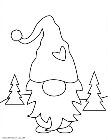 Free Gnome Clip Art and Coloring Page » Grade Onederful | Christmas  coloring sheets, Christmas coloring pages, Christmas drawing