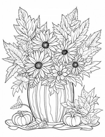 fall flowers coloring pages