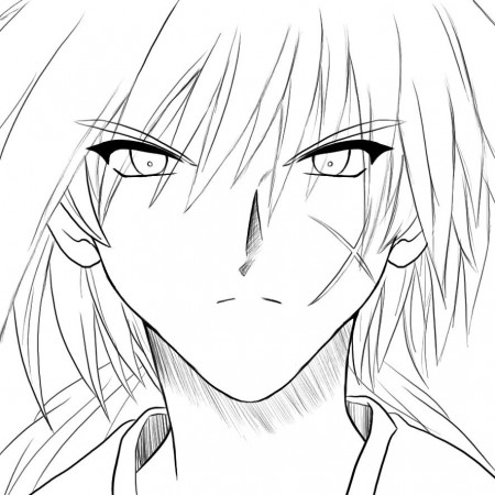 Kenshin Himura Coloring Pages Sketch Coloring Page