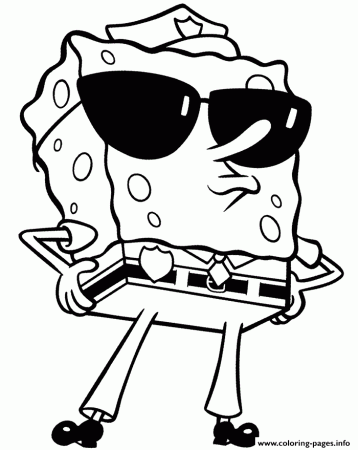 Print spongebob as a police coloring page7510 Coloring pages