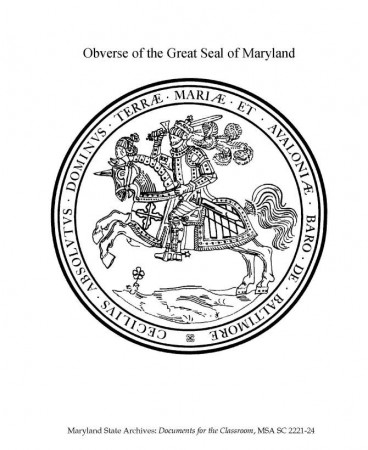 Maryland State seal obverse Coloring Page | States...Maryland ...
