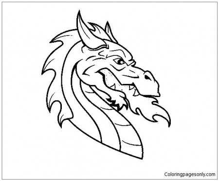 Dragon Head 1 Coloring Pages - Dragon Coloring Pages - Coloring Pages For  Kids And Adults