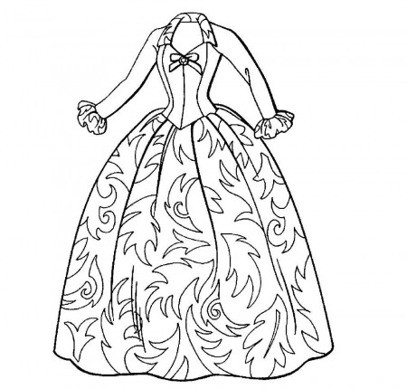 Online coloring pages Coloring page Ball gown party dresses, Coloring Books  for children.