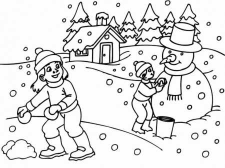 Winter Scene coloring page 2 Coloring Page - Free Printable Coloring Pages  for Kids