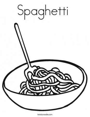 Spaghetti Coloring Page - Twisty Noodle