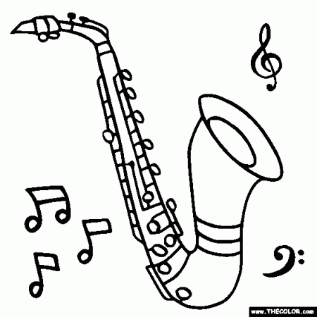 Alto Saxophone Coloring Page