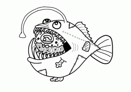 Printable Downloadable Coloring Page Wobblins Monster Angler - Etsy