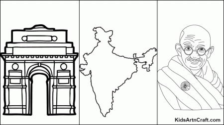 India's Independence day Coloring Pages For Kids – Free Printables - Kids  Art & Craft