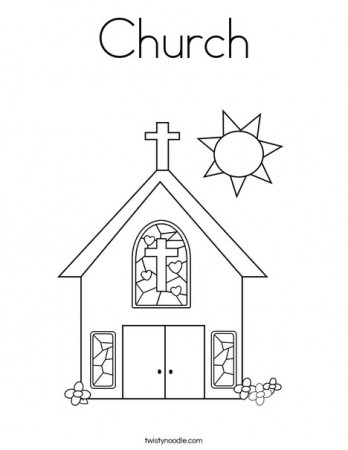 Church Coloring Page - Twisty Noodle