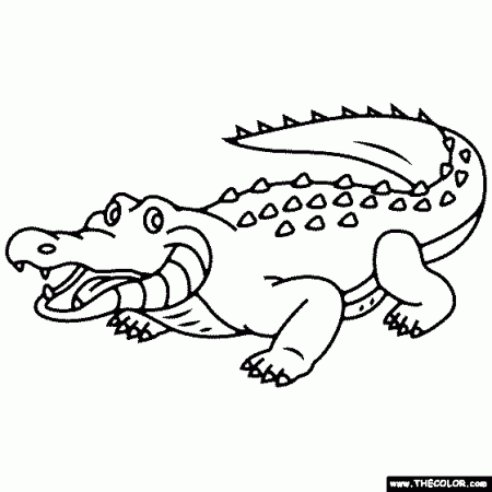 100% free coloring page of Crocodile. Color in this picture of Crocodile  and share it with others today! | Coloring pages, Crocodile pictures, Free coloring  pages