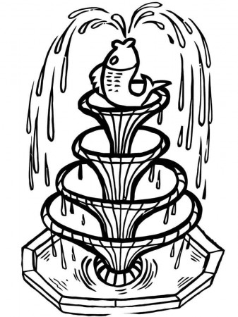 Fountain Printable Coloring Page - Free Printable Coloring Pages for Kids