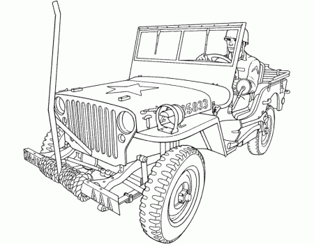 Military Jeep Coloring Pages | Coloring
