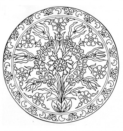 Mandala and Flowers - Mandalas Coloring pages for kids to print & color