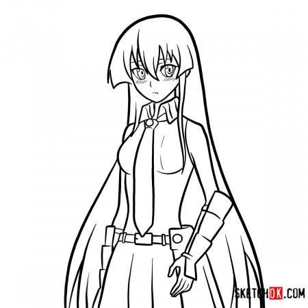 How to draw Akame | Akame Ga Kill - Sketchok easy drawing guides