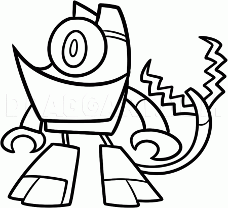 How to Draw Teslo from Mixels, Coloring Page, Trace Drawing