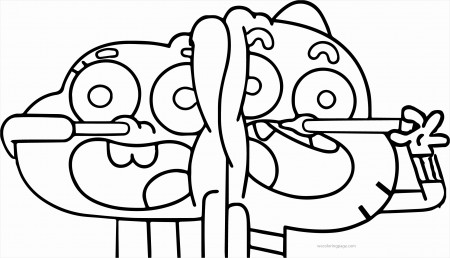 Funny Gumball And Darwin Coloring Page - Free Printable Coloring Pages for  Kids