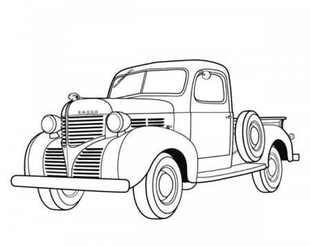 Dodge Pickup 1939 Antique Car Coloring Pages : Best Place to Color | Truck  coloring pages, Cars coloring pages, Car drawings