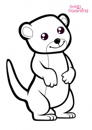 Cute Meerkat Coloring Page for Kids | FirstCry Parenting