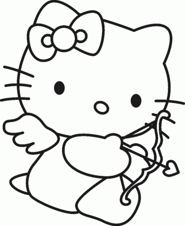 Hello Kitty Cupid Coloring Page - Cartoon Coloring Pages, Girls ...