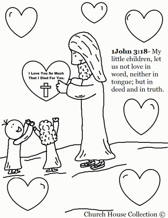 Sunday School Coloring Pages On Love | Coloring Page
