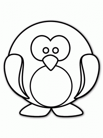 Cute Round Penguin Coloring page | Animal pages of ...