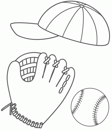 Baseball Stuff Coloring Page | Sports pages of KidsColoringPage ...