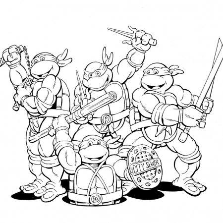 Printable Ninja Turtles - Coloring Pages for Kids and for Adults