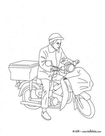 POSTMAN coloring pages - Postman in the parcel post office
