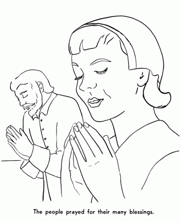 Pilgrims First Thanksgiving Coloring Page - Pilgrims offered ...