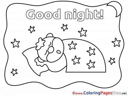 Animal Good Night free Coloring Pages