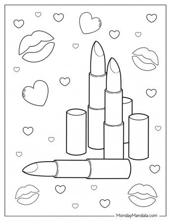 20 Makeup Coloring Pages (Free PDF ...